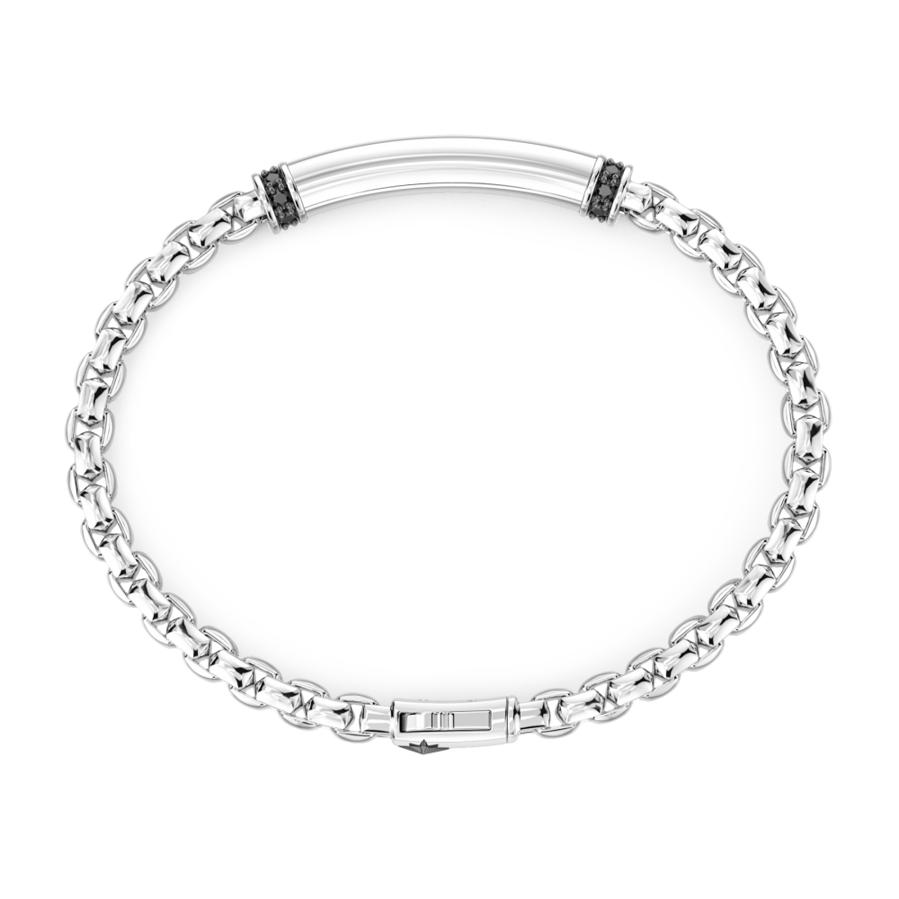 Zancan Bracciale Zancan In Argento Con Targa Centrale