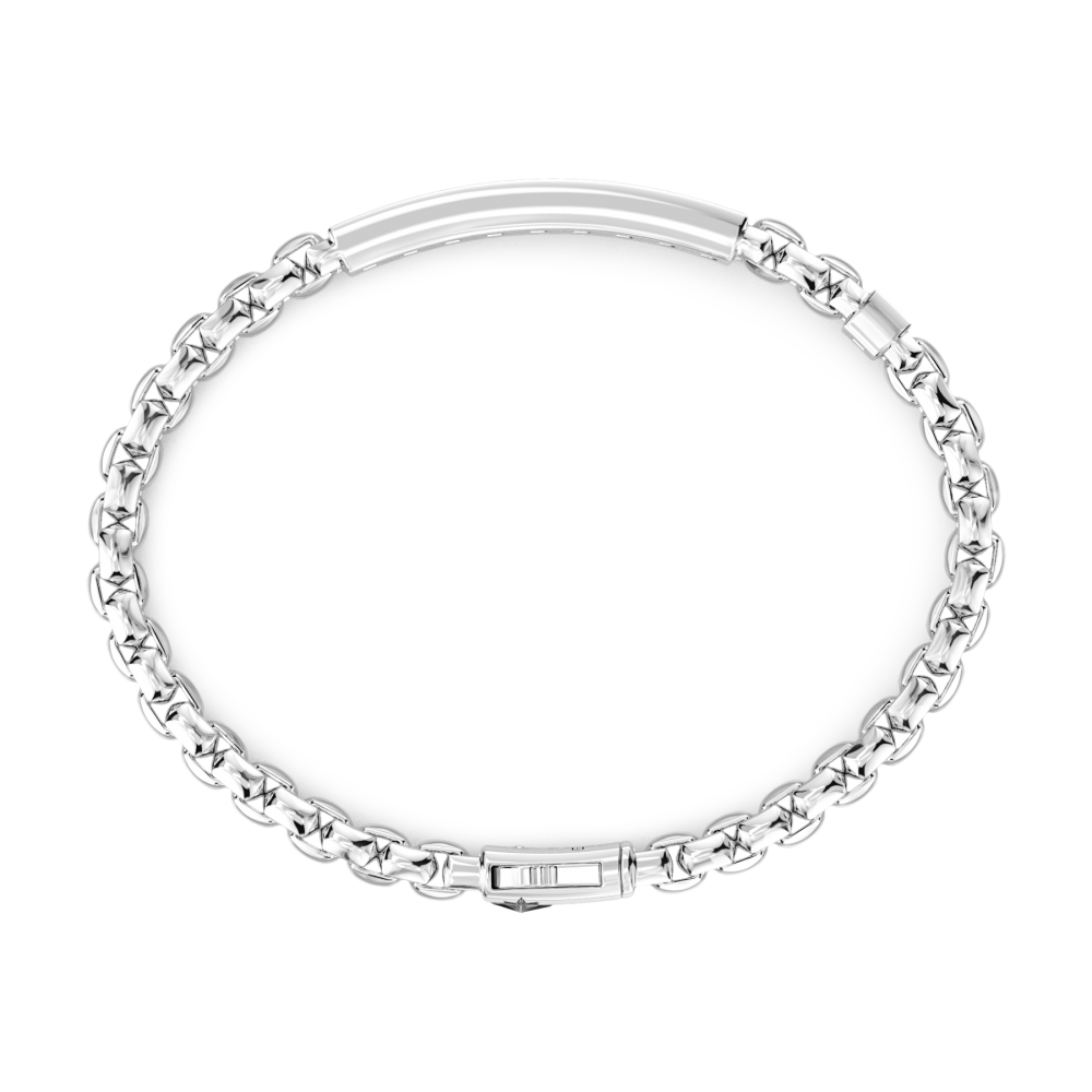 Zancan Bracciale Zancan In Argento Con Targa Centrale E Pietre Naturali