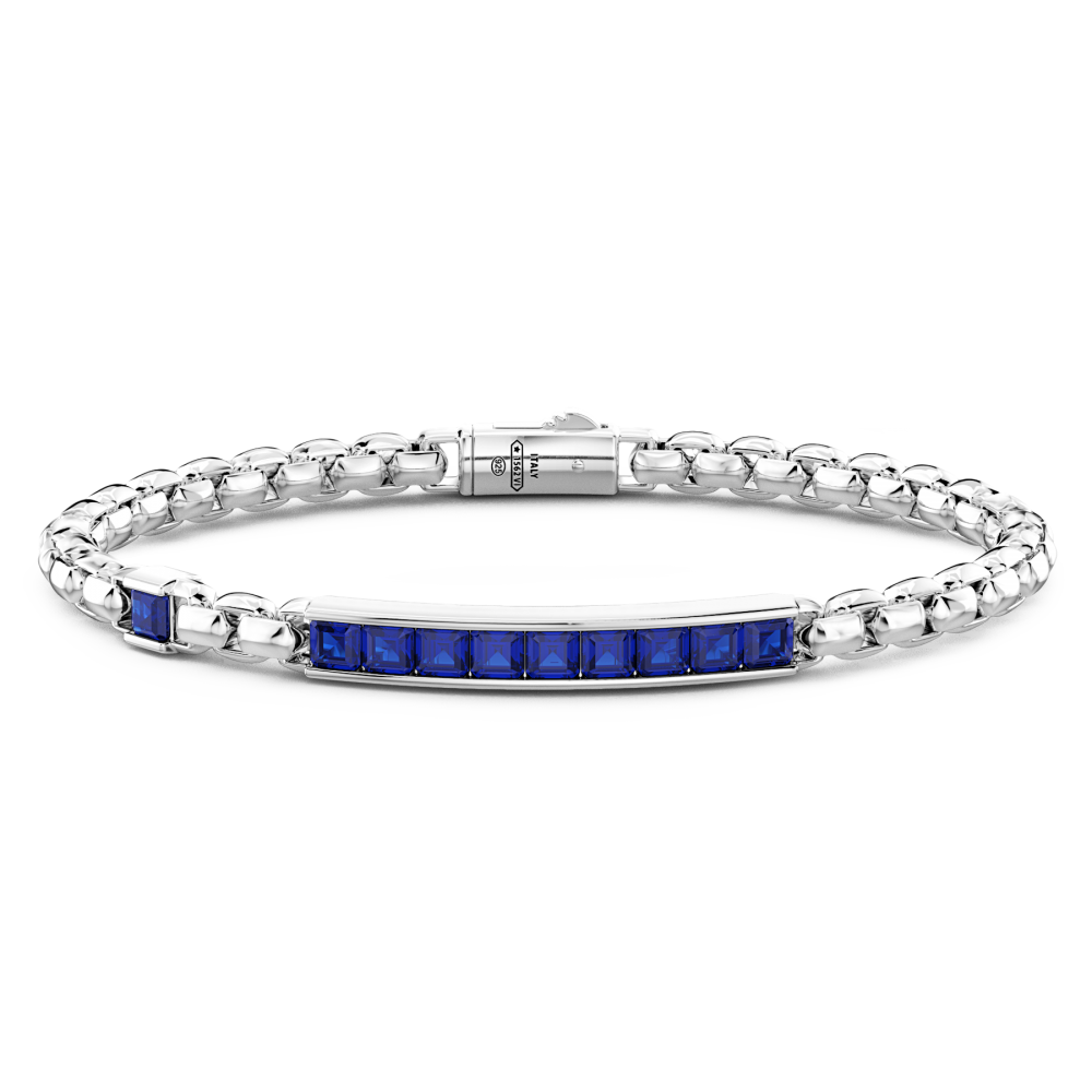 Zancan Bracciale Zancan in argento con targa centrale e pietre naturali