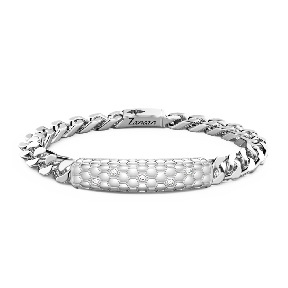 Zancan Bracciale Zancan in argento con targa centrale