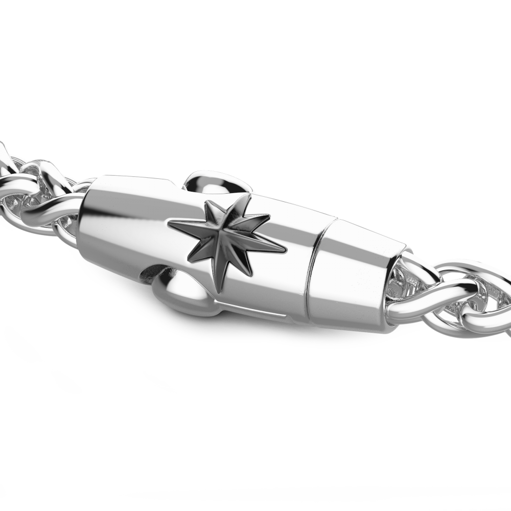 Zancan Bracciale Zancan In Argento Con Targa E Pietra Nera