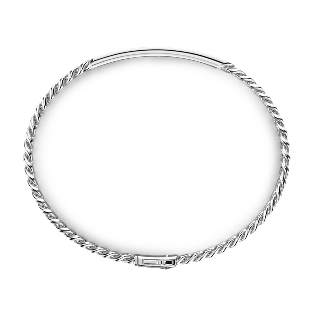Zancan Bracciale Zancan In Argento Con Targa E Pietre Naturali