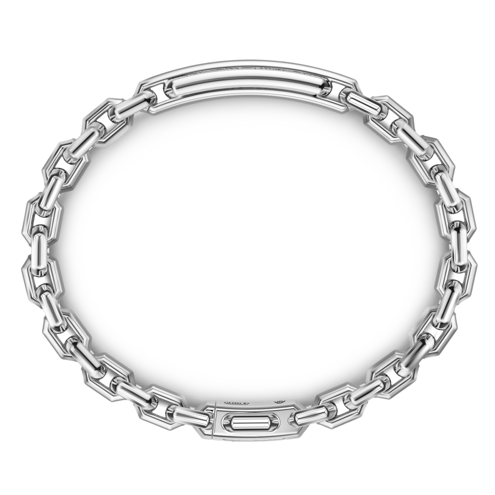 Zancan Bracciale Zancan In Argento Con Targa E Pietre Nere