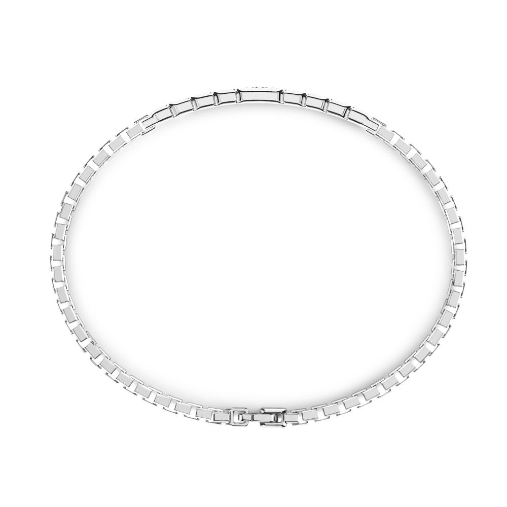 Zancan Bracciale Zancan In Argento Con Targa E Pietre Nere