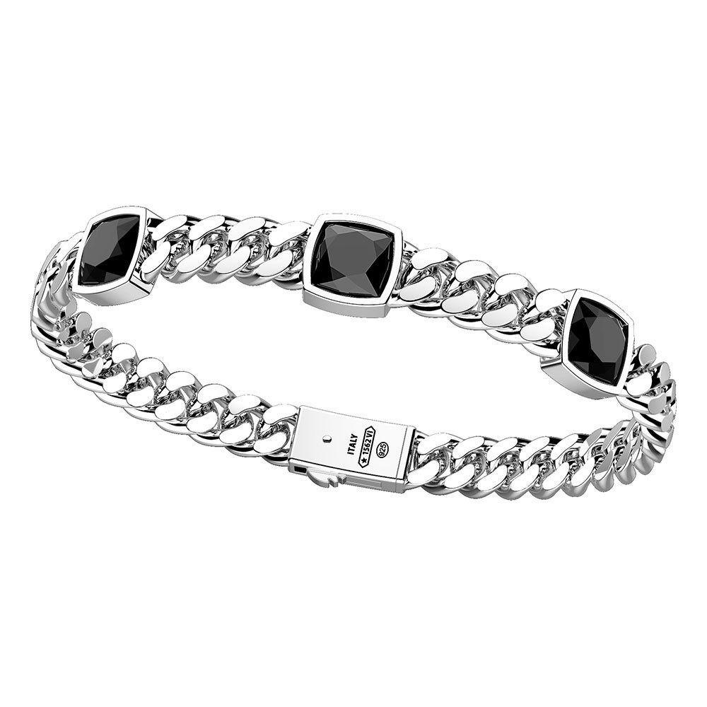 Zancan Bracciale Zancan in argento con tre pietre onice