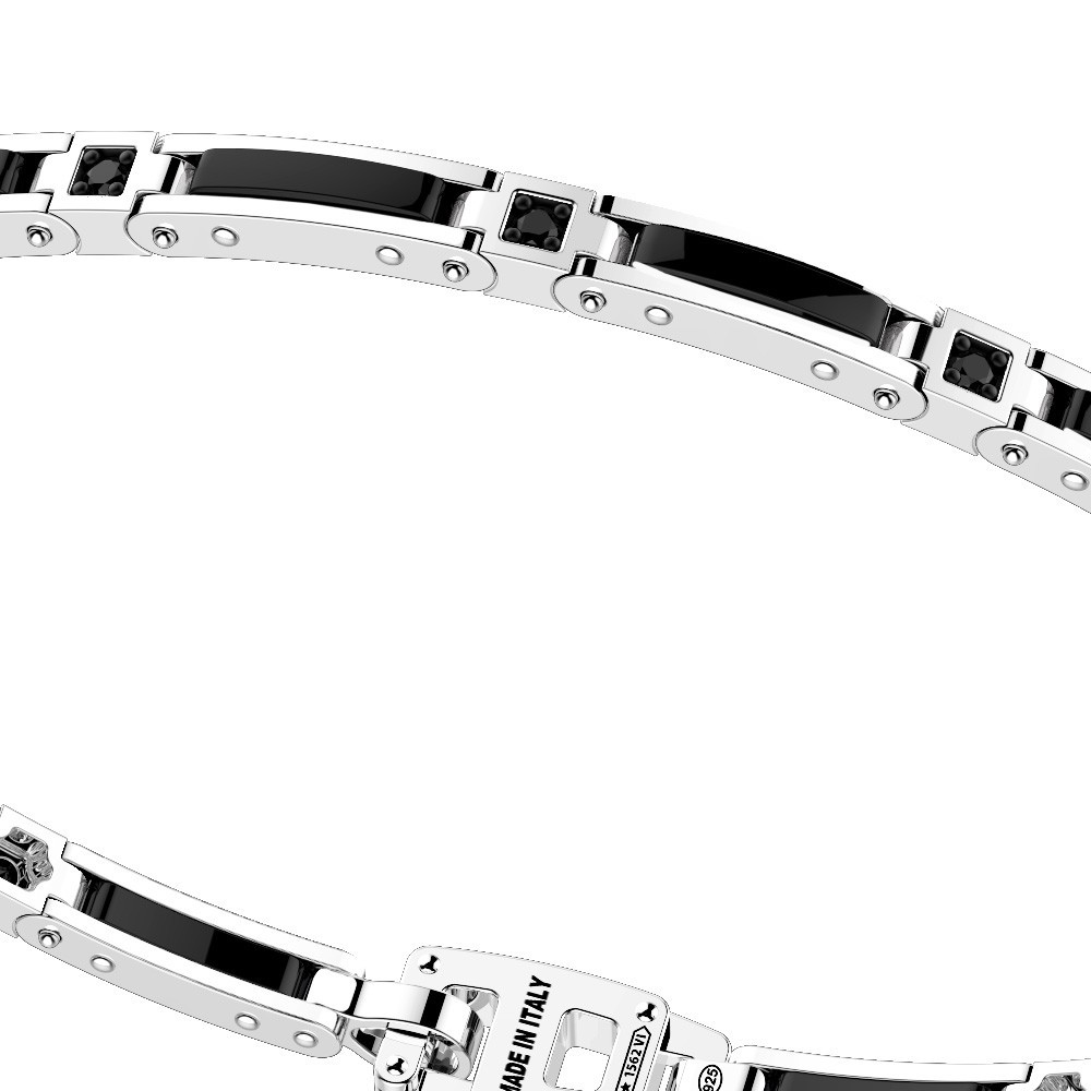 Zancan Bracciale Zancan In Argento E Ceramica Con Pietre