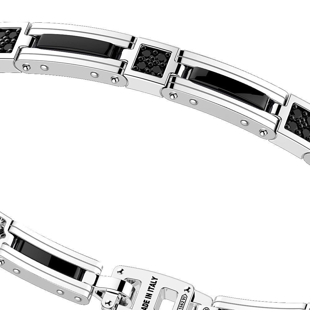 Zancan Bracciale Zancan In Argento E Ceramica Con Pietre
