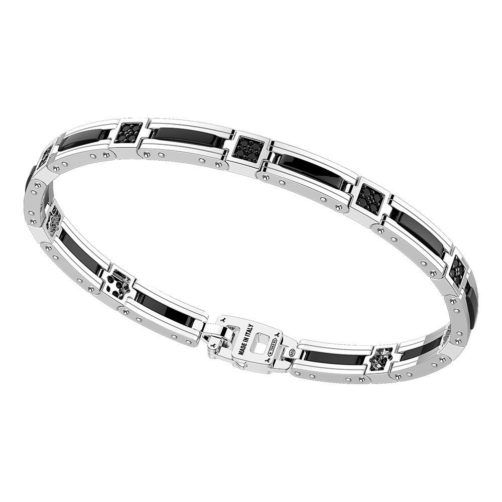 Zancan Bracciale Zancan in argento e ceramica con pietre