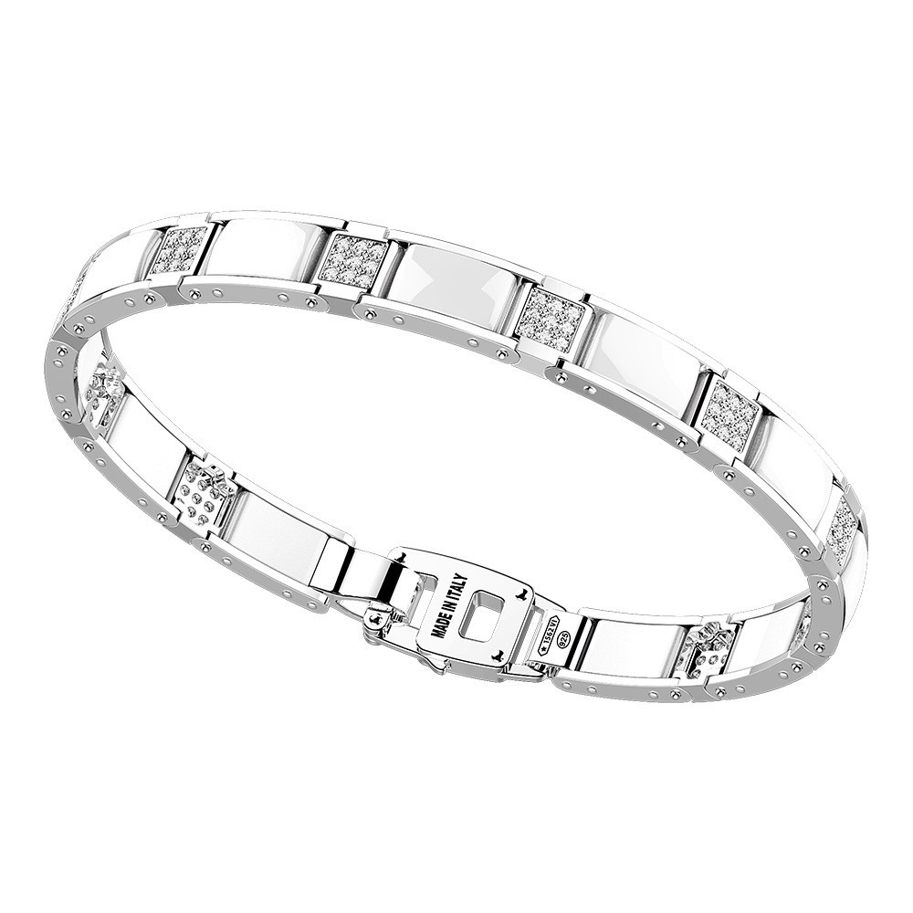 Zancan Bracciale Zancan in argento e ceramica con pietre