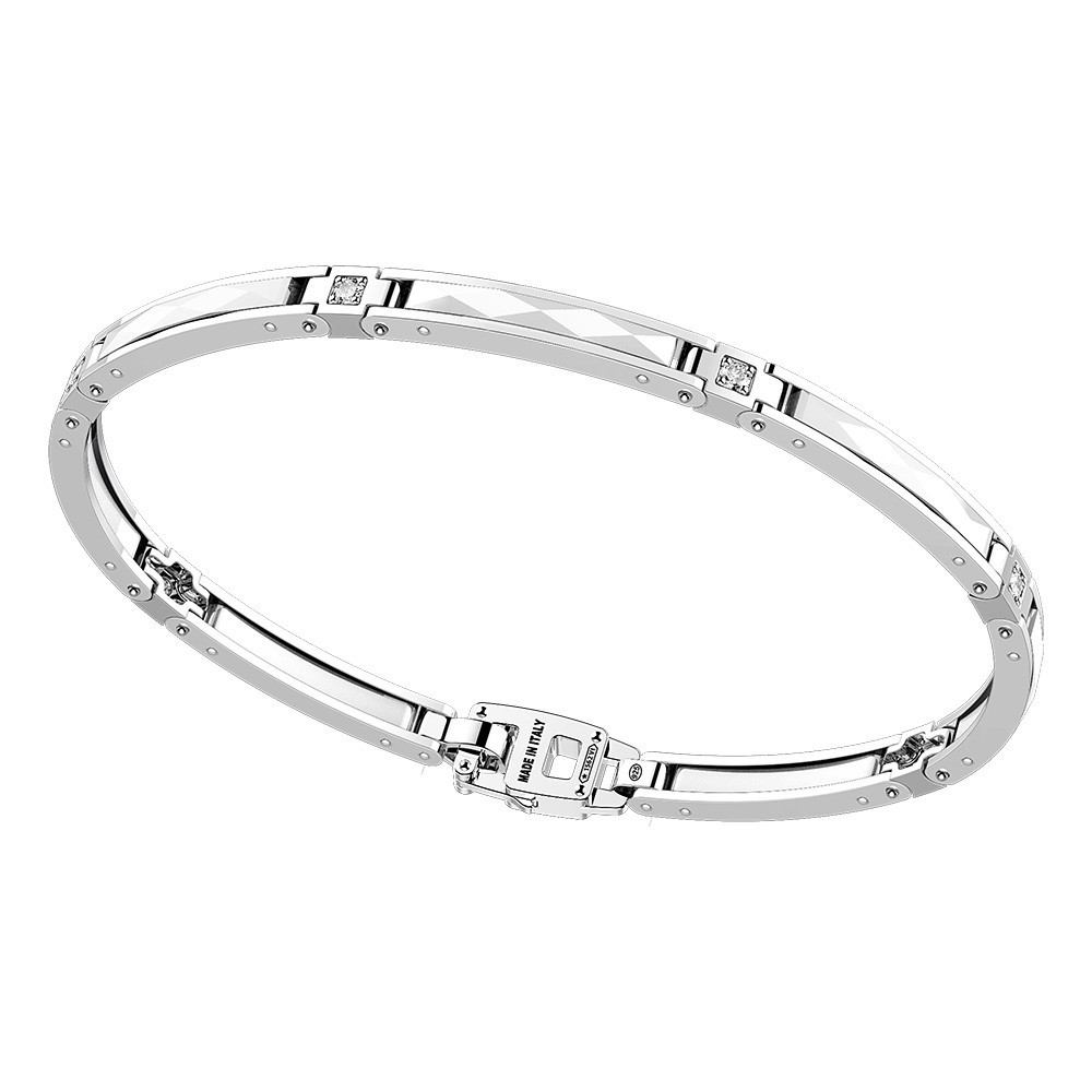 Zancan Bracciale Zancan in argento e ceramica con pietre