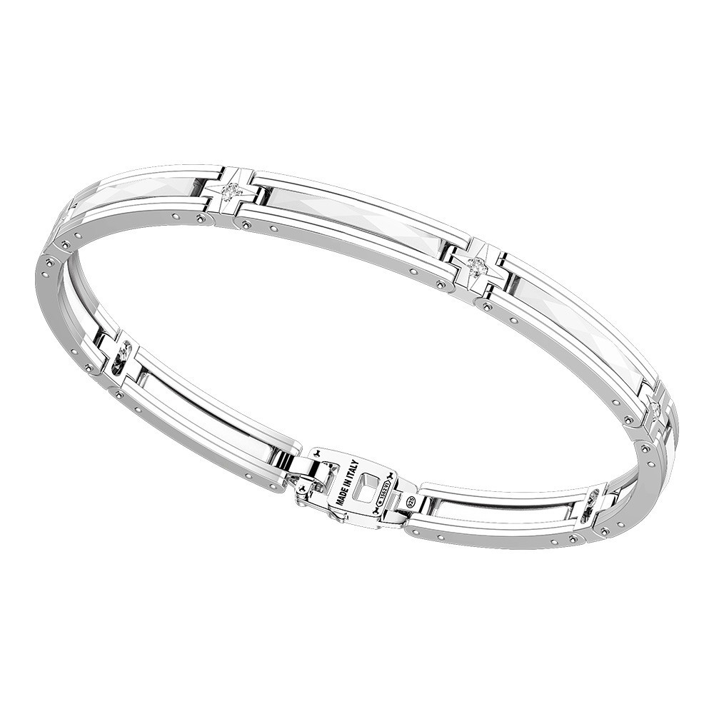 Zancan Bracciale Zancan in argento e ceramica con pietre