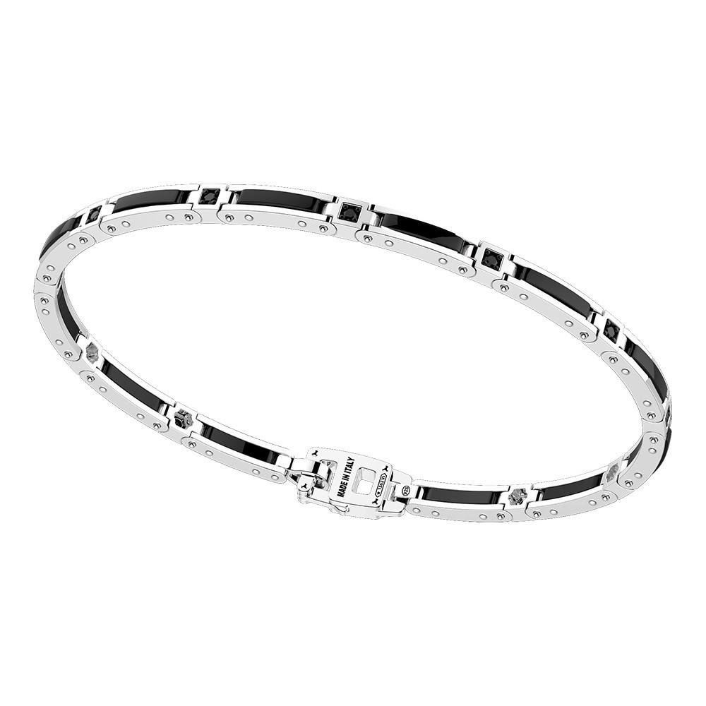 Zancan Bracciale Zancan in argento e ceramica con pietre