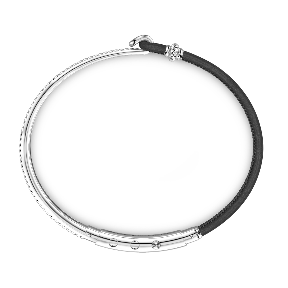 Zancan Bracciale Zancan In Argento E Pelle Naturale