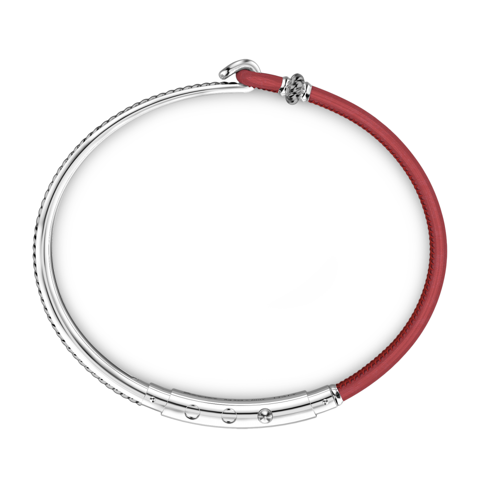 Zancan Bracciale Zancan In Argento E Pelle Naturale