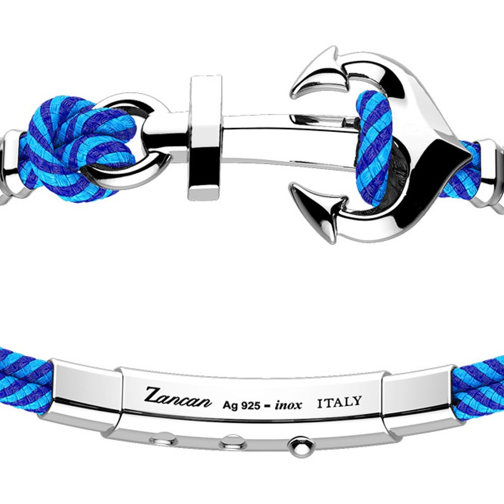 Zancan Bracciale Zancan In Kevlar Con Ancora In Argento