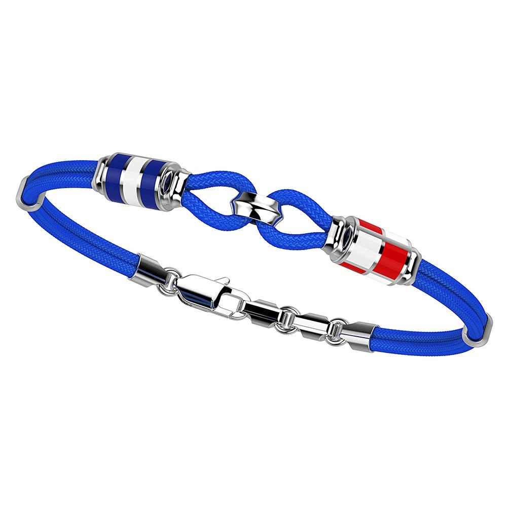 Zancan Bracciale Zancan in kevlar con asola e bandiere nautiche in argento