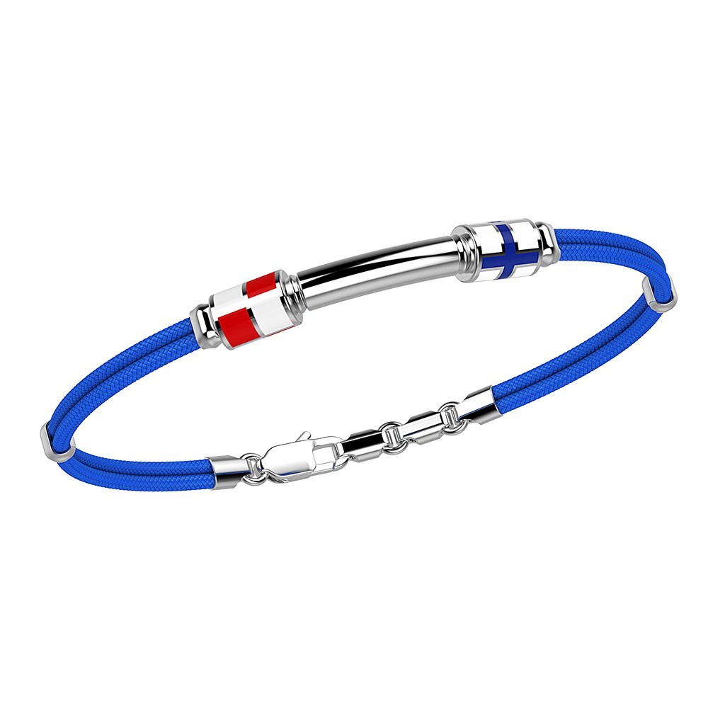 Zancan Bracciale Zancan in kevlar con bandiere nautiche e targa in argento