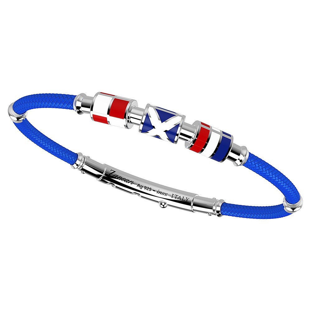 Zancan Bracciale Zancan in kevlar con bandiere nautiche in argento smaltata