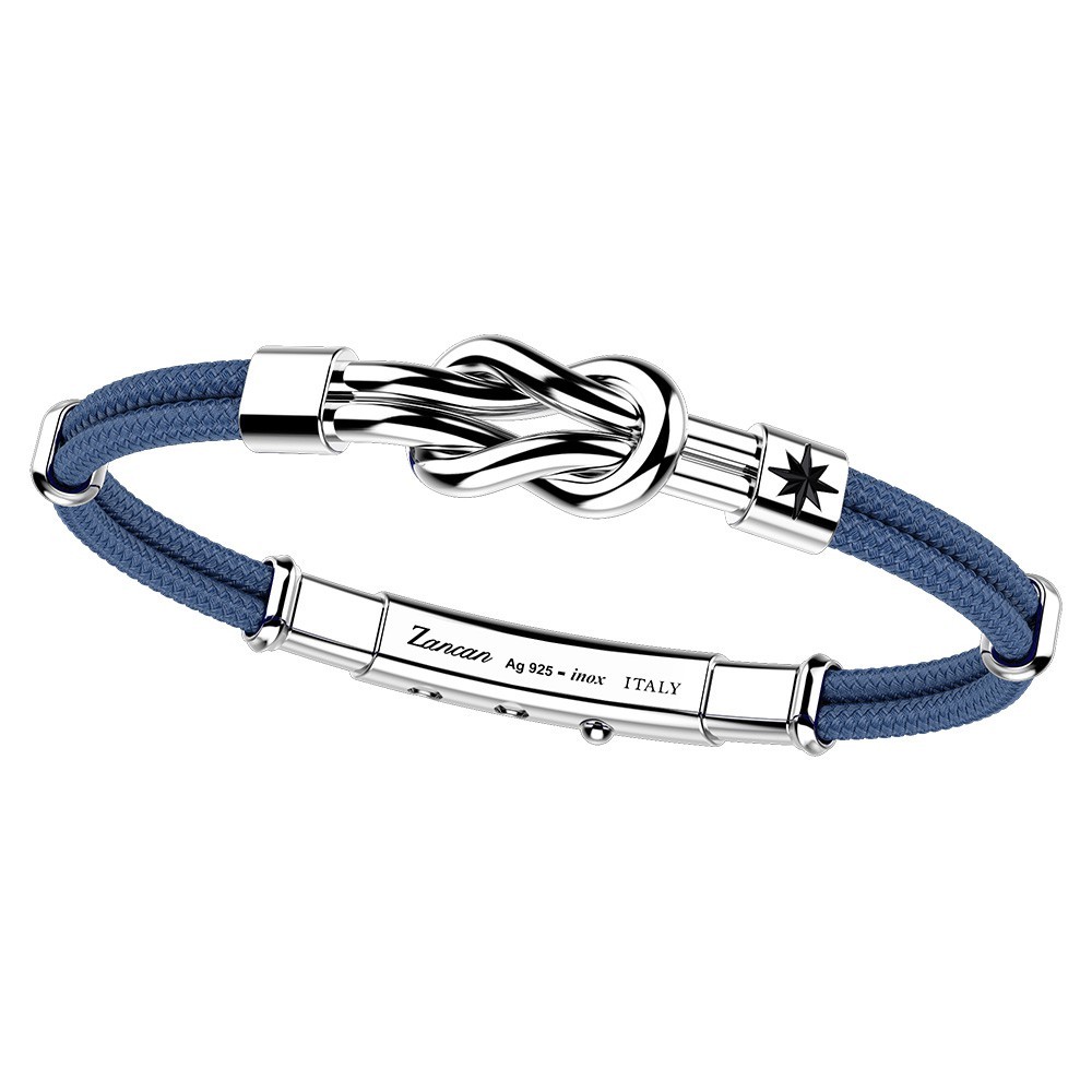 Zancan Bracciale Zancan in kevlar con nodo piano in argento