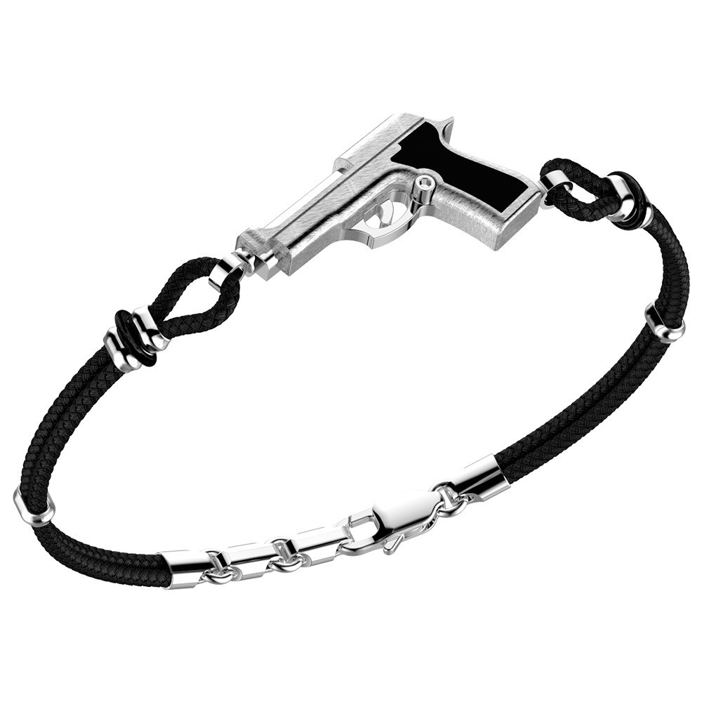 Zancan Bracciale Zancan in kevlar con pistola in argento