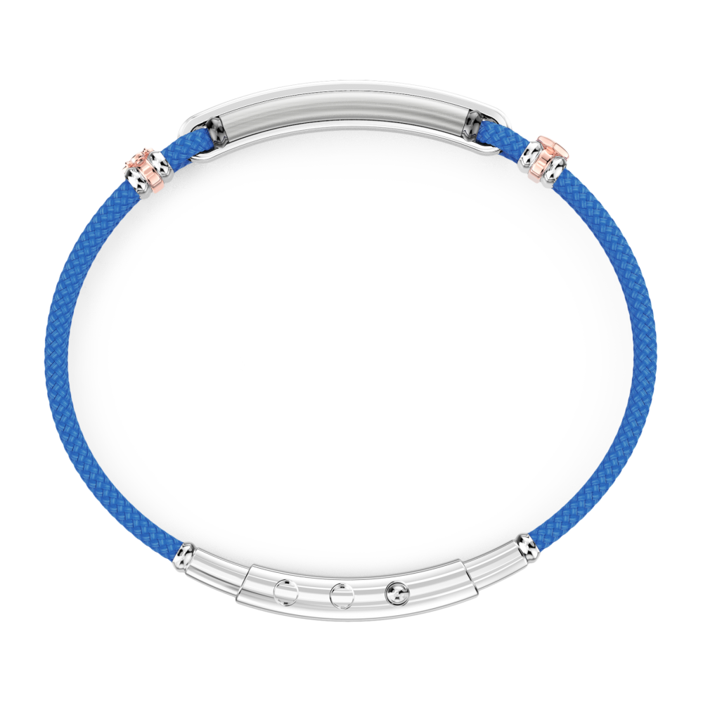 Zancan Bracciale Zancan In Kevlar Con Targa E Pietre Nere