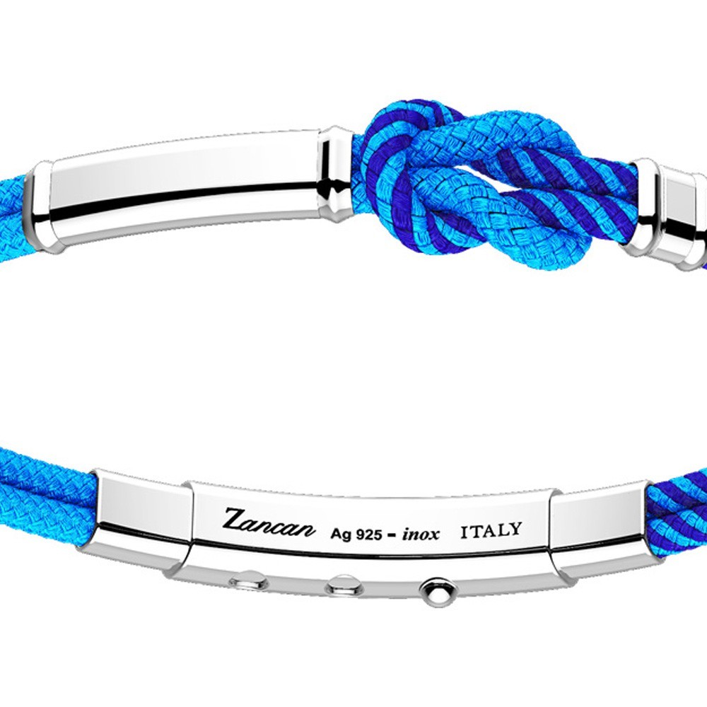 Zancan Bracciale Zancan In Kevlar Con Targa In Argento