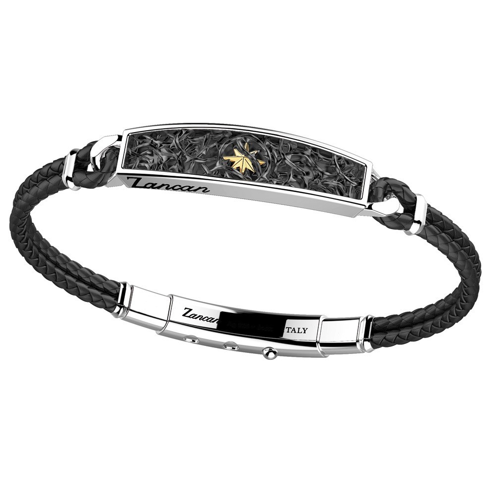 Zancan Bracciale Zancan in kevlar con targa in argento