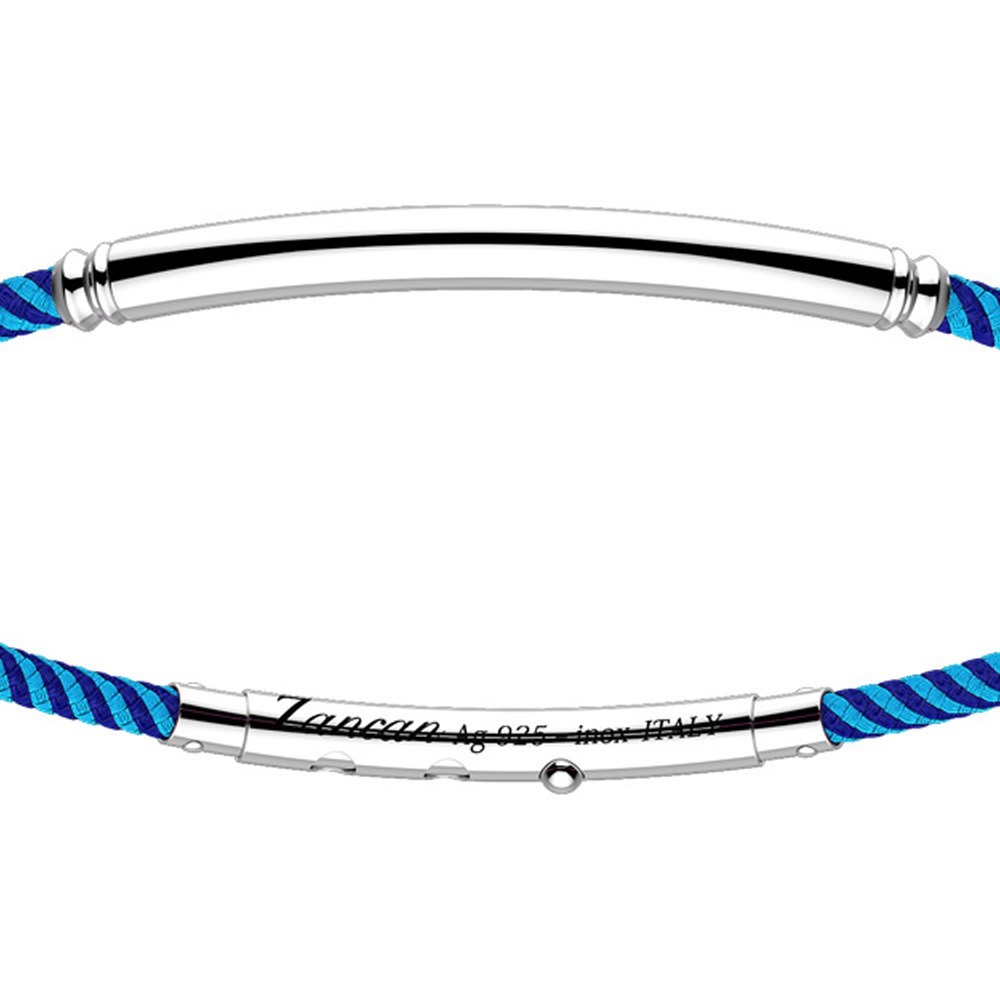 Zancan Bracciale Zancan In Kevlar Con Targa In Argento