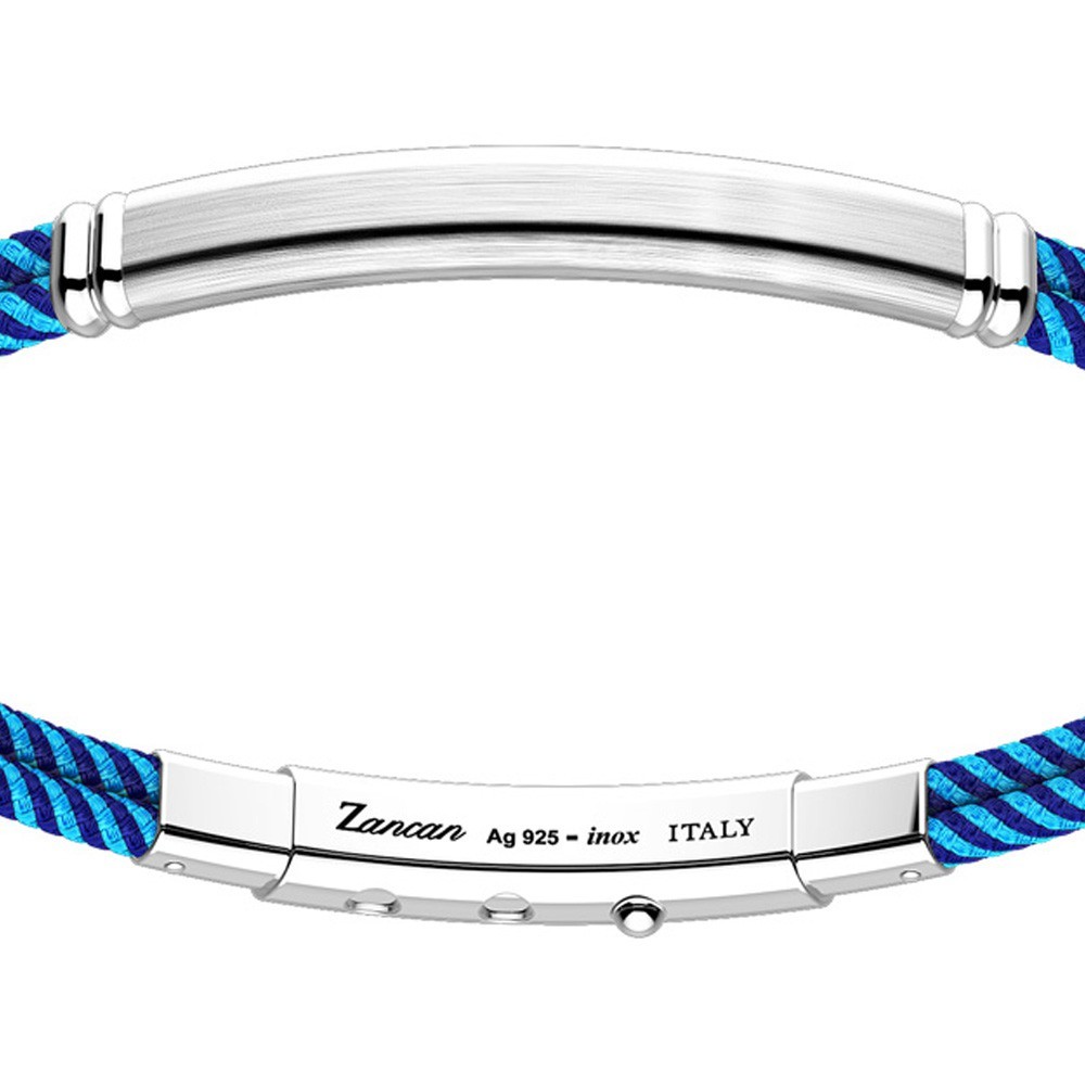 Zancan Bracciale Zancan In Kevlar Con Targa In Argento