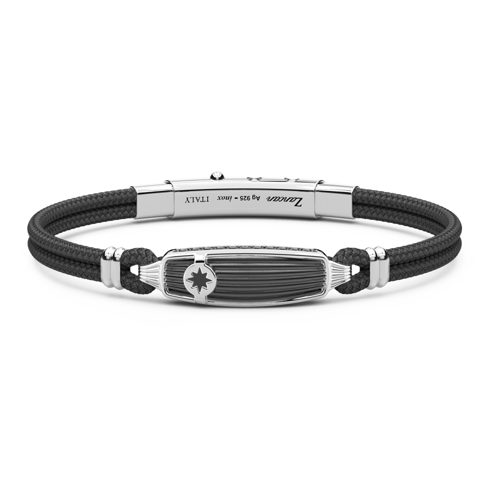 Zancan Bracciale Zancan in Kevlar con targa in argento