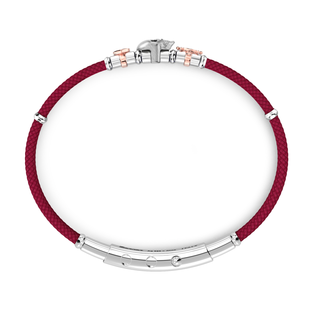 Zancan Bracciale Zancan In Kevlar Con Teschio Ed Elementi Nautici