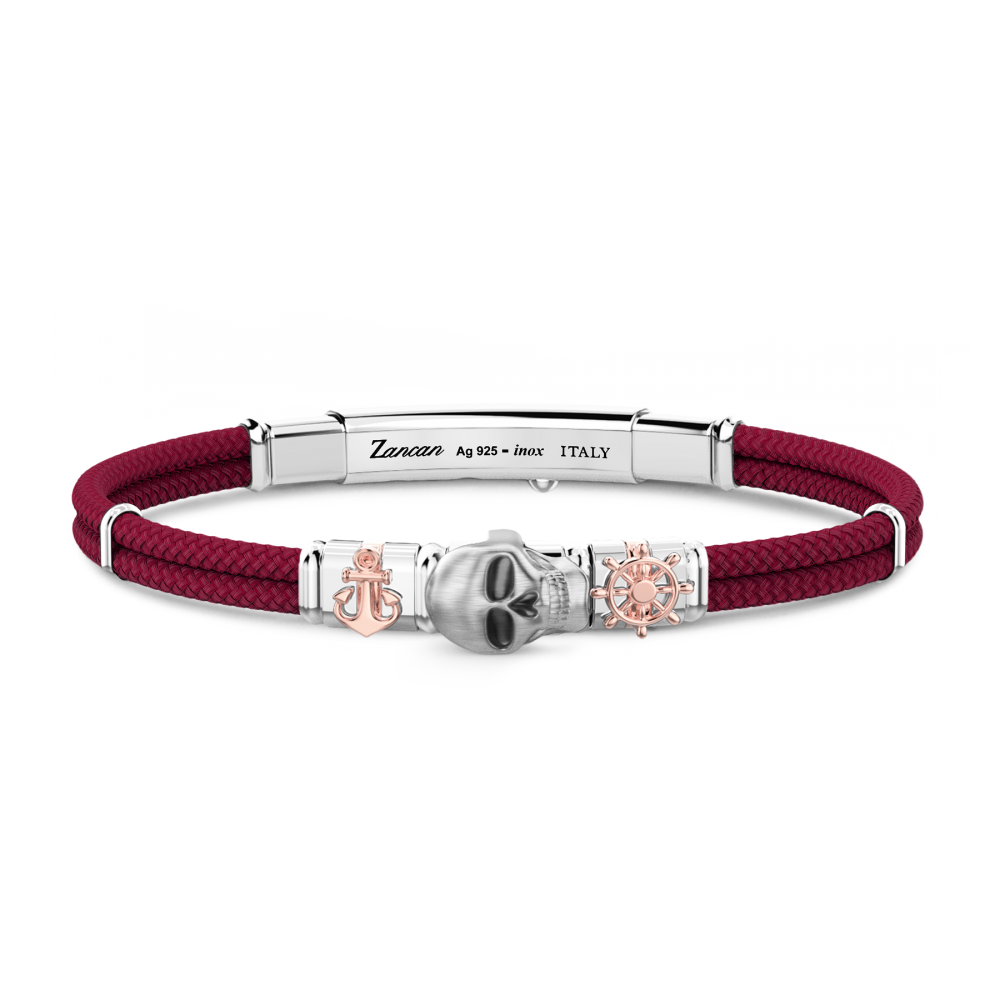 Zancan Bracciale Zancan in kevlar con teschio ed elementi nautici