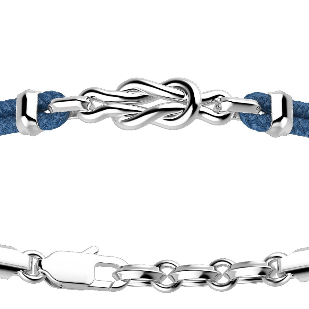 Zancan Bracciale Zancan In Kevlar E Nodo In Argento