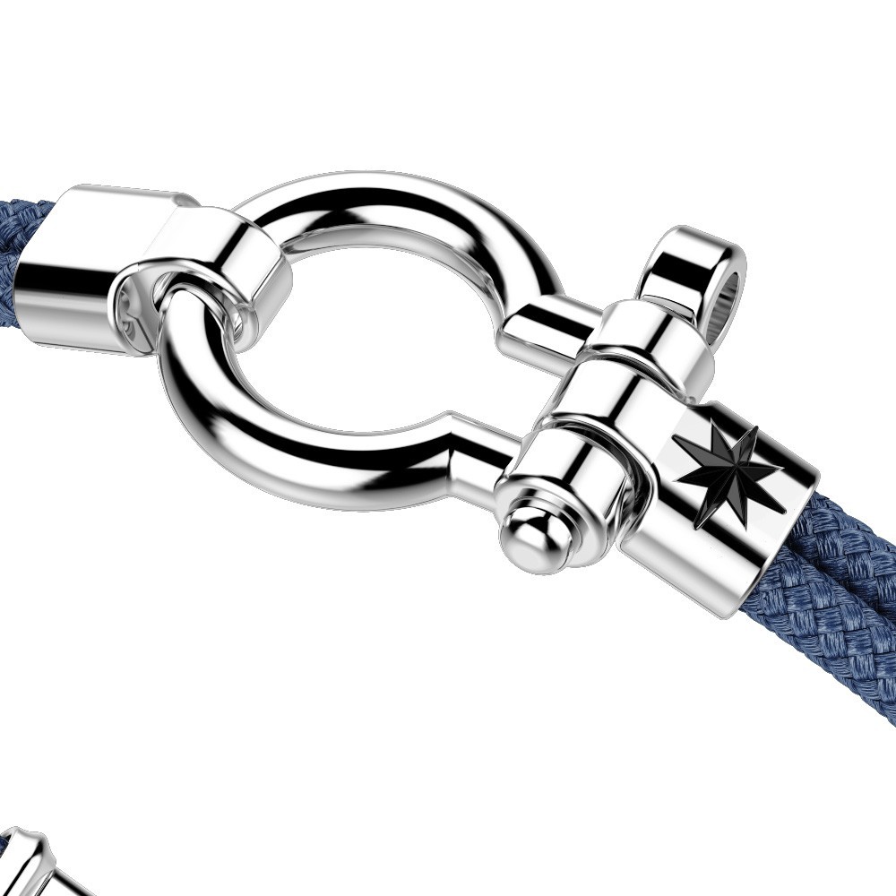 Zancan Bracciale Zancan In Kevlare Con Grillo Nautico In Argento