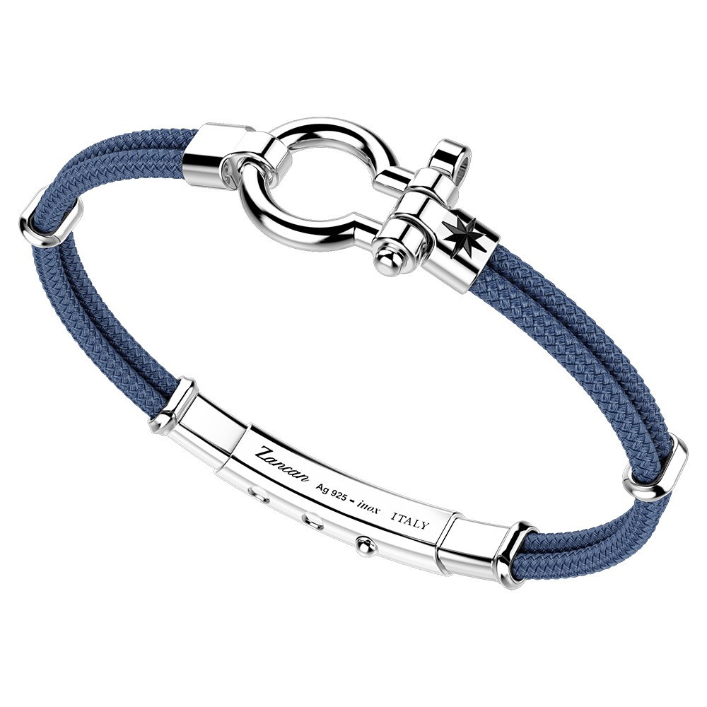 Zancan Bracciale Zancan in kevlare con grillo nautico in argento