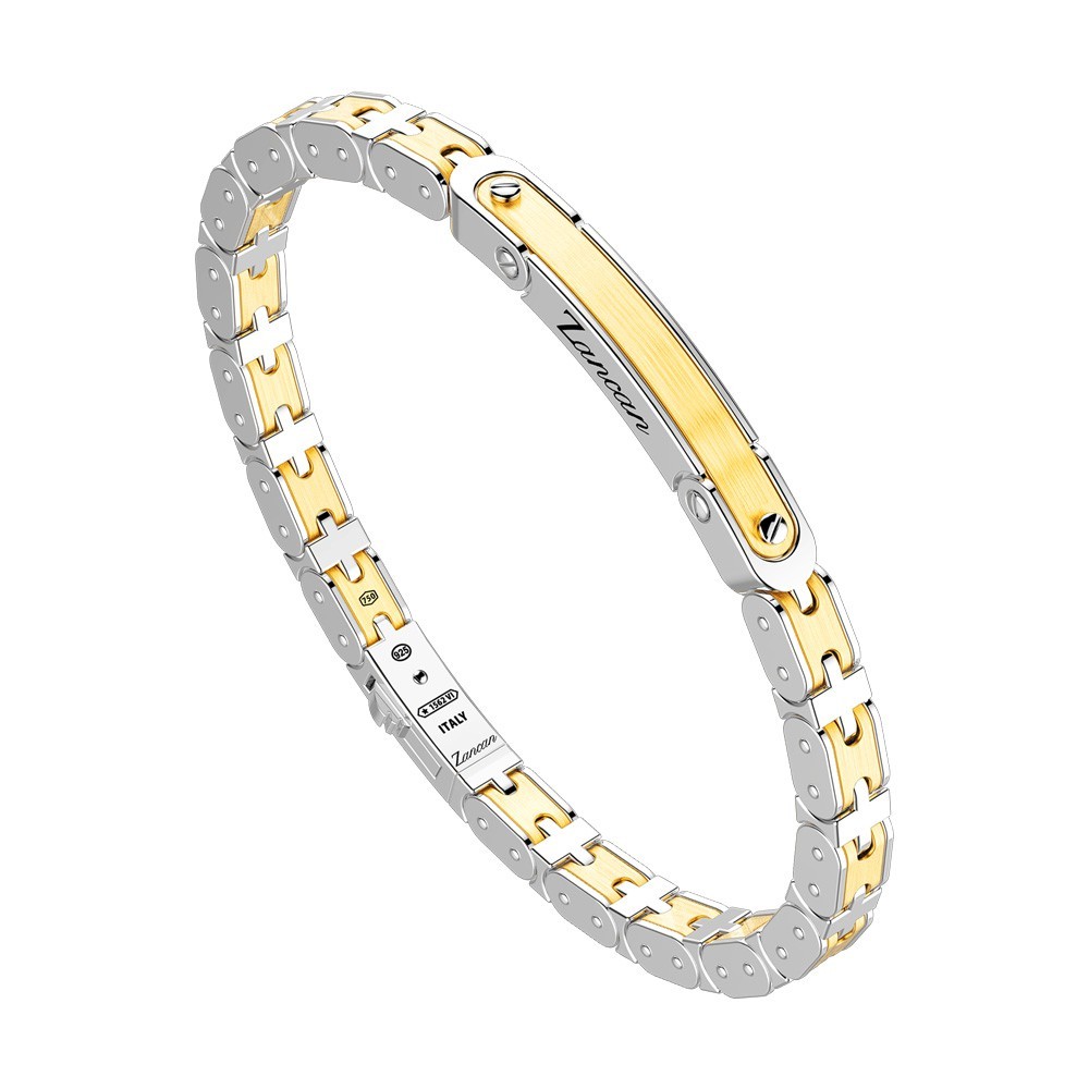 Zancan Bracciale Zancan in oro 18k ed argento con targa