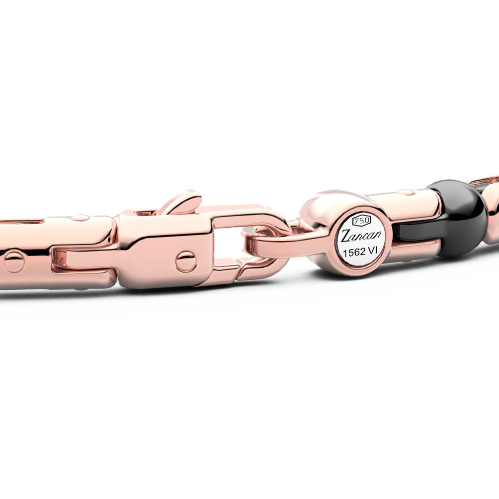 Zancan Bracciale Zancan In Oro 18kt Ceramica E Diamanti