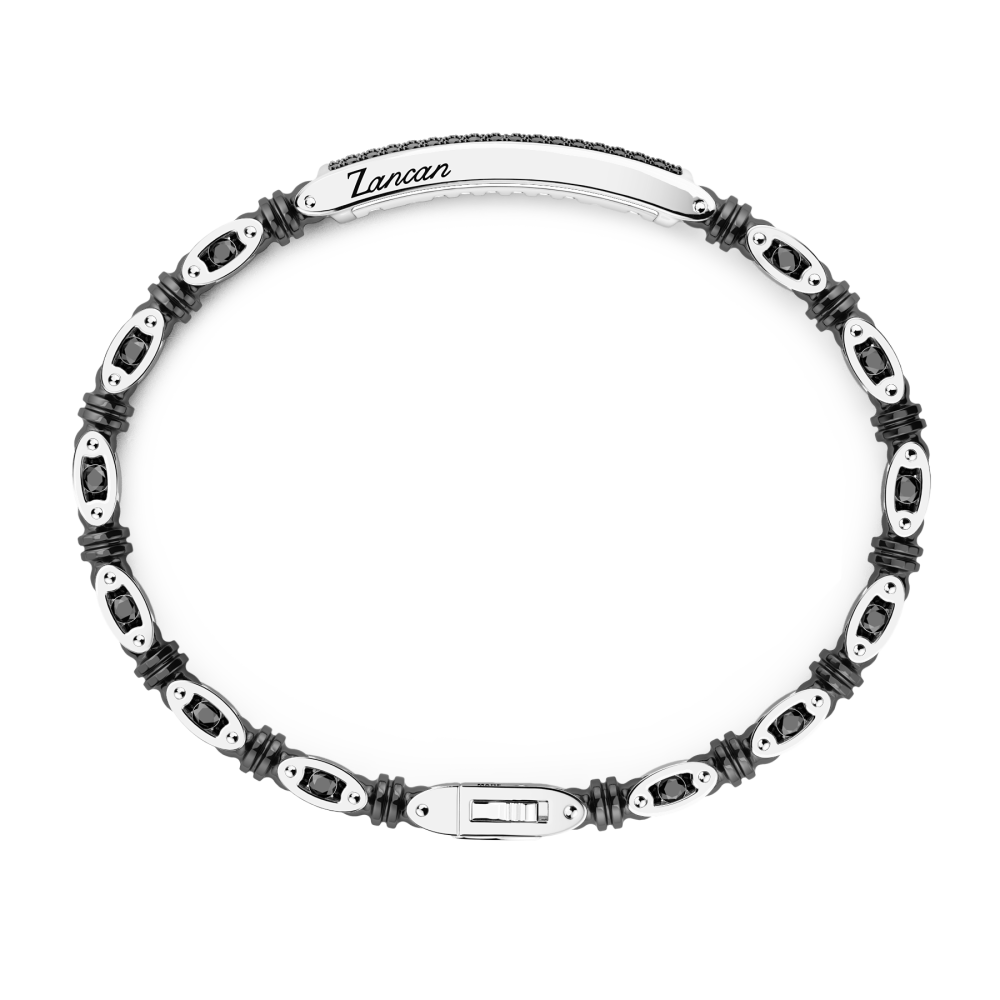Zancan Bracciale Zancan In Oro 18kt Ceramica E Diamanti