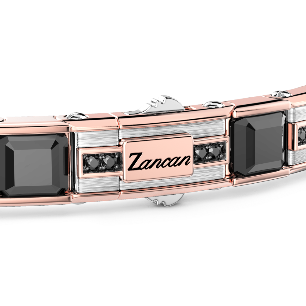 Zancan Bracciale Zancan In Oro 18kt Con Diamanti Neri