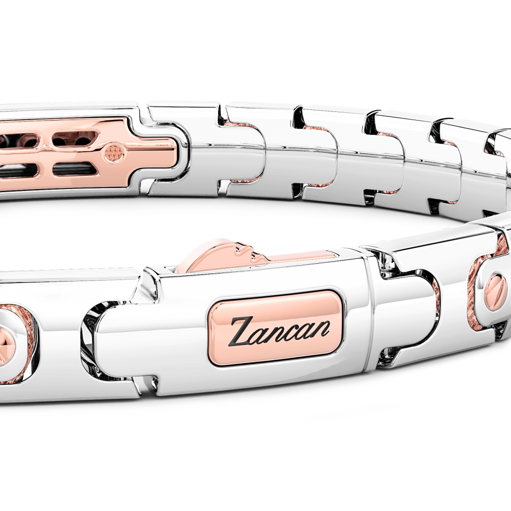 Zancan Bracciale Zancan In Oro 18kt Con Diamanti Neri