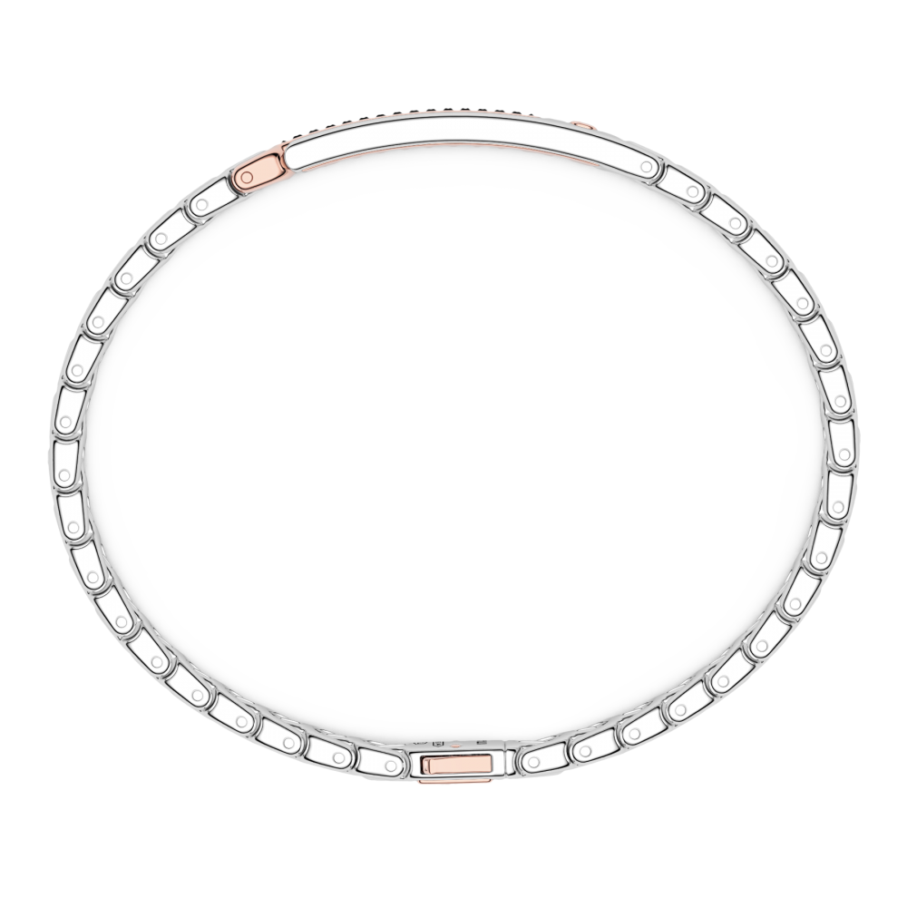 Zancan Bracciale Zancan In Oro 18kt Con Targa E Diamanti Neri