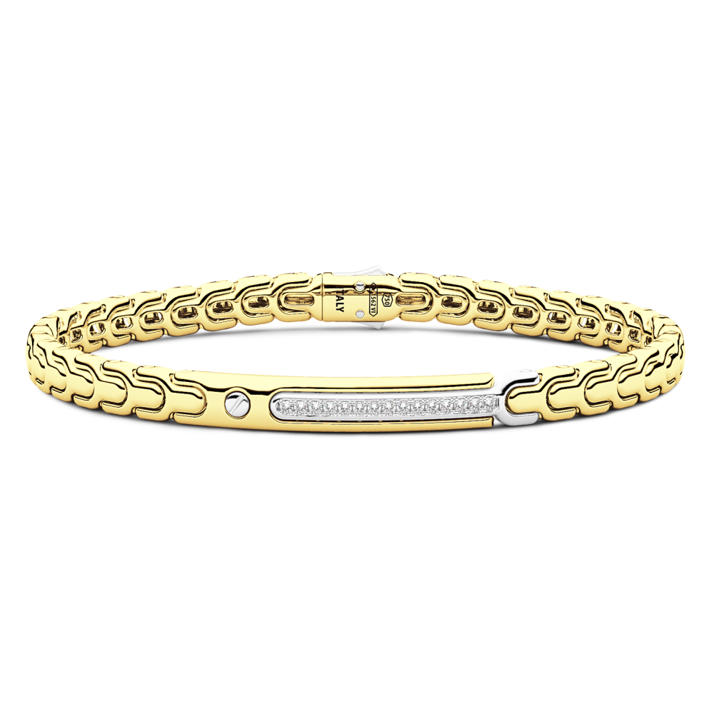 Zancan Bracciale Zancan in oro 18kt con targa e diamanti