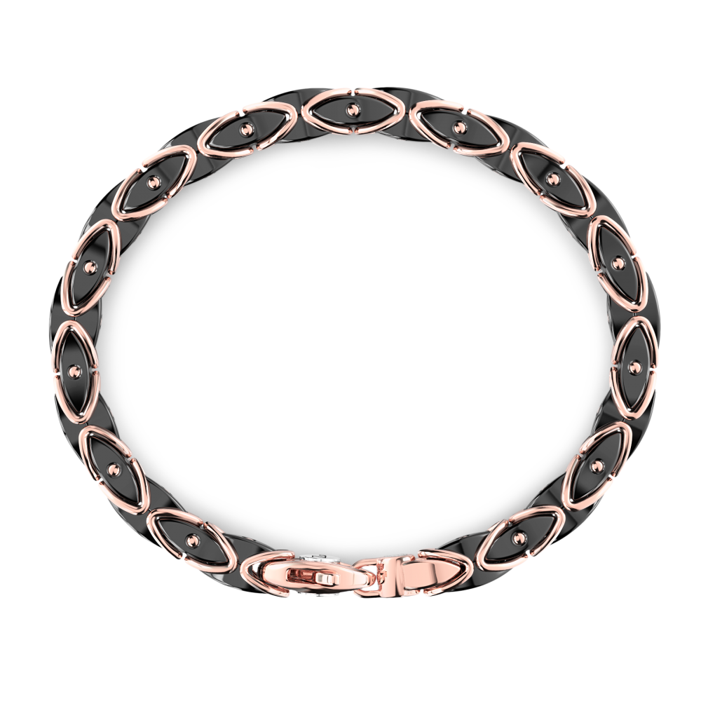 Zancan Bracciale Zancan In Oro 18kt E Ceramica Nera