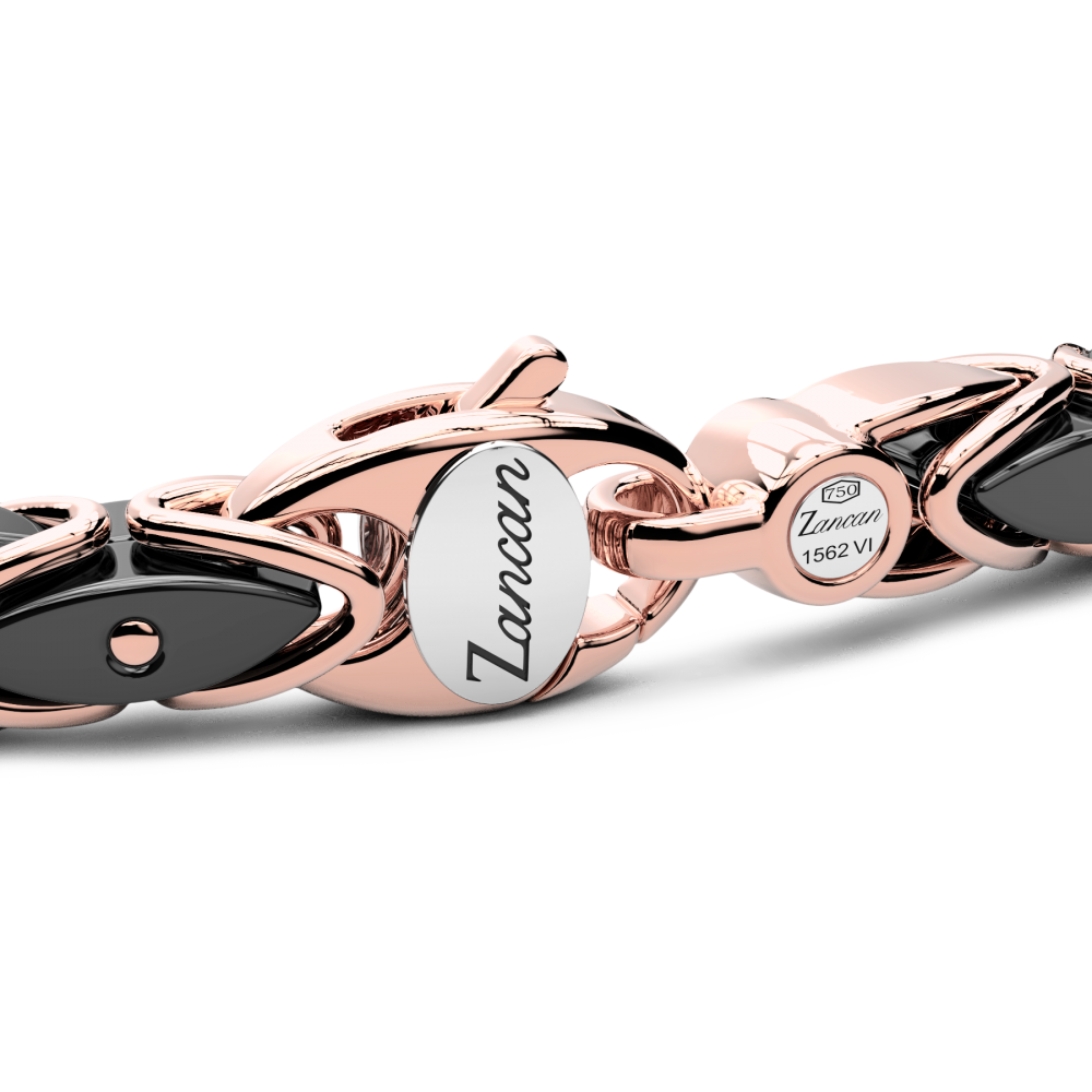 Zancan Bracciale Zancan In Oro 18kt E Ceramica Nera