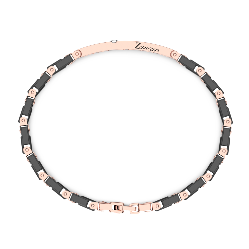 Zancan Bracciale Zancan In Oro 18kt E Ceramica Nera