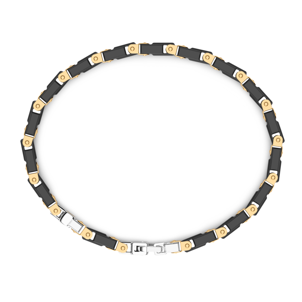 Zancan Bracciale Zancan In Oro 18kt E Ceramica Nera