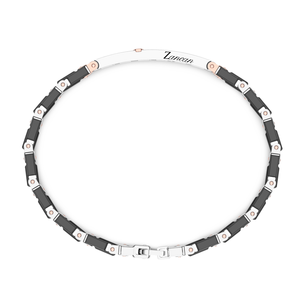Zancan Bracciale Zancan In Oro 18kt E Ceramica Nera