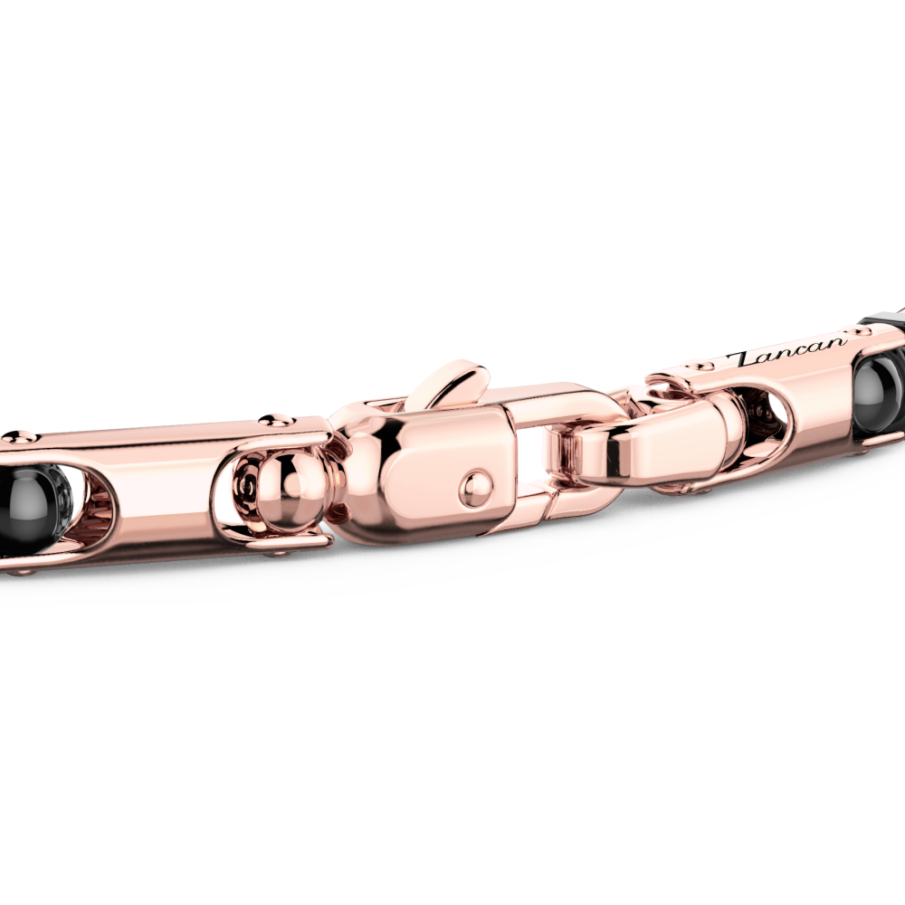 Zancan Bracciale Zancan In Oro 18kt E Ceramica Nera