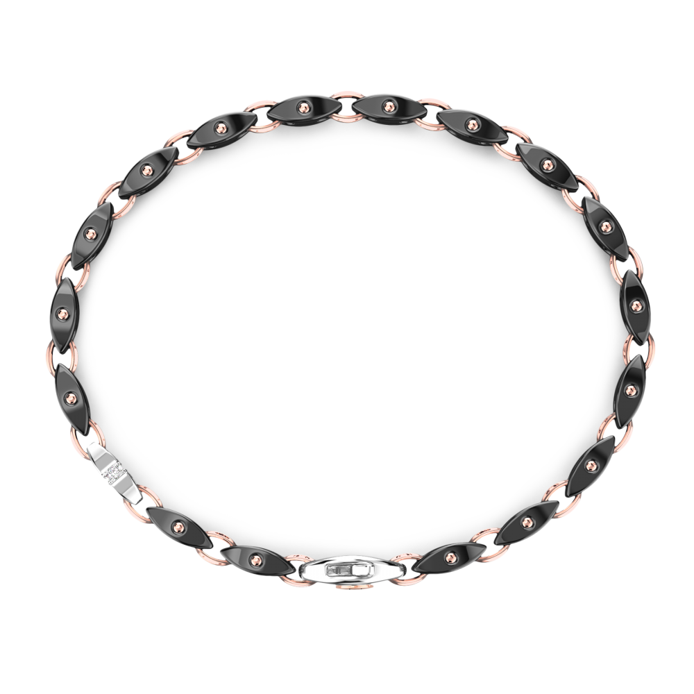 Zancan Bracciale Zancan In Oro 18kt E Ceramica Nera