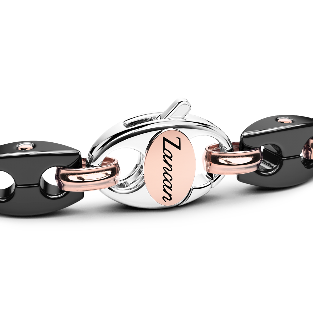 Zancan Bracciale Zancan In Oro 18kt E Ceramica Nera
